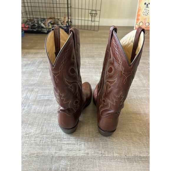 Dan Post Cowboy Boots Mens 11 D Brown Leather Snip Toe Western Pull On main image 15